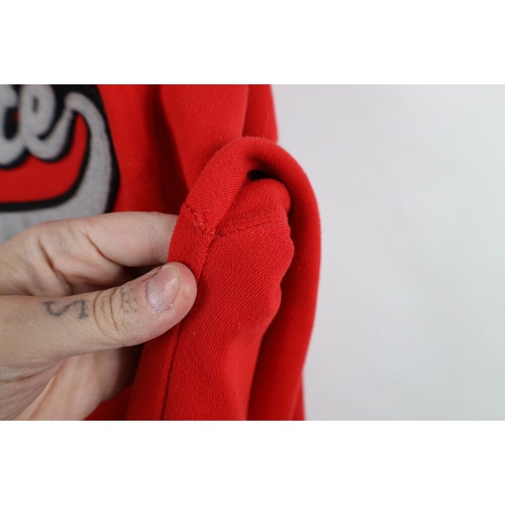 Vintage 90s Starter Mens Large Spell Out Script Ohio State University Hoodie Red - Picture 9 of 16